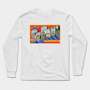 Greetings from St. Paul, Minnesota - Vintage Large Letter Postcard Long Sleeve T-Shirt